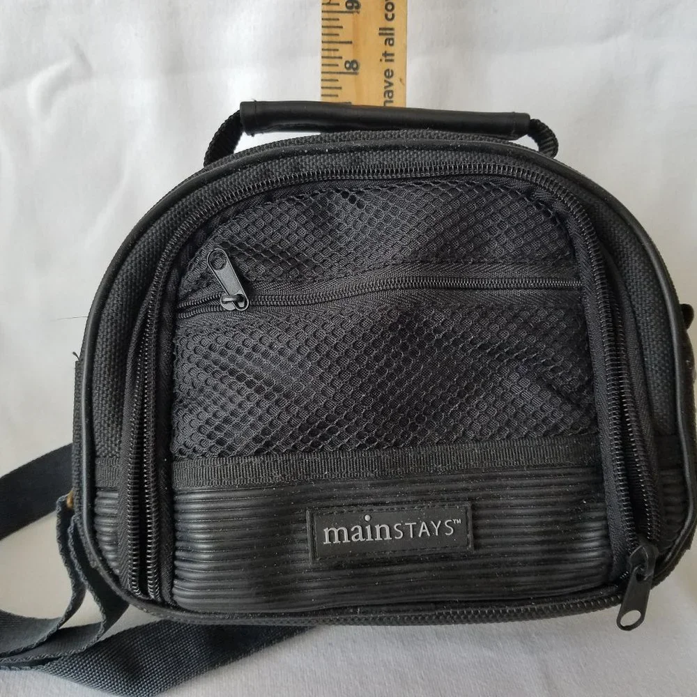 Mainstays Black Camera Bag Strap storage space opens from front